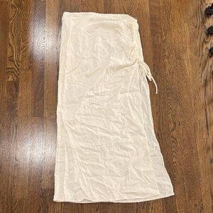 Bershka long linen maxi skirt with a large slit detail